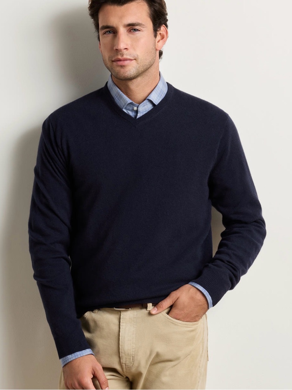 NWT Peter Millar Crown Heritage 100% Cashmere V-Neck Sweater (Large) - Picture 2 of 9